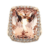 Morganite & Diamond Ring in 14K Rose Gold