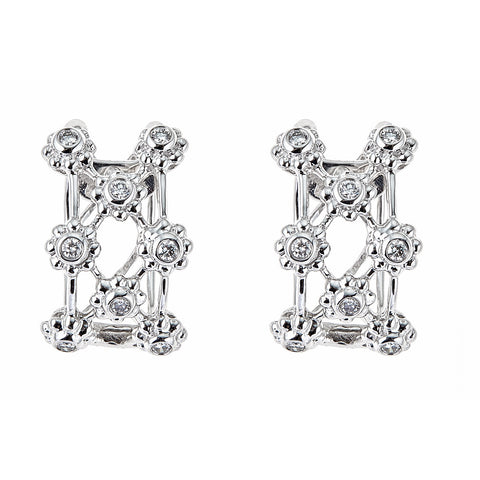 18K White Gold & Diamond Earrings