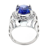 Tanzanite & Diamond Ring in 14K White Gold