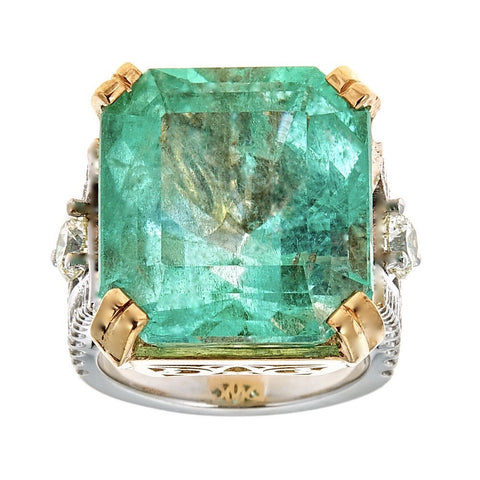 7.93 Carat Emerald 3.50 Carat Diamond 14 Karat Gold Ring For Sale at  1stDibs | 350 carat diamond, how much is a emerald