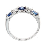 Sapphire & Diamond Ring in 18K White Gold