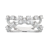 14K White Gold & Diamond Criss-Cross Ring